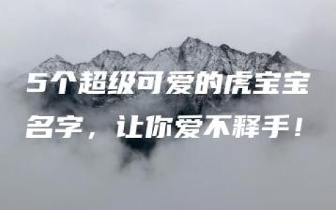 5个超级可爱的虎宝宝名字，让你爱不释手！