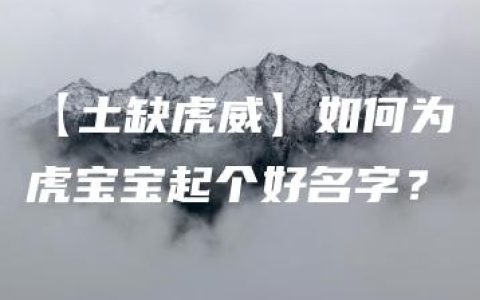 【土缺虎威】如何为虎宝宝起个好名字？