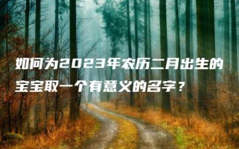 如何为2023年农历二月出生的宝宝取一个有意义的名字？