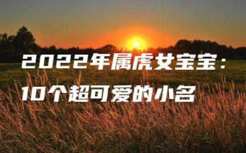 2022年属虎女宝宝：10个超可爱的小名