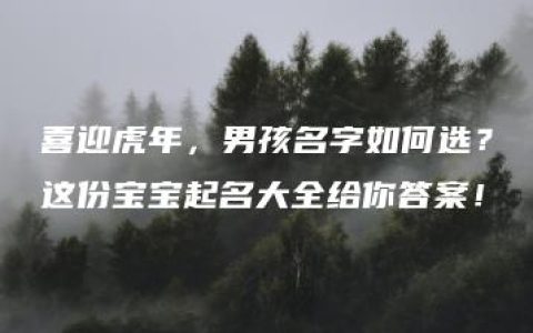 喜迎虎年，男孩名字如何选？这份宝宝起名大全给你答案！