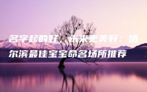 名字起的好，未来更美好：哈尔滨最佳宝宝命名场所推荐