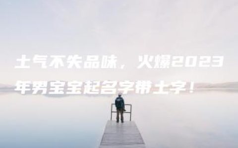 土气不失品味，火爆2023年男宝宝起名字带土字！