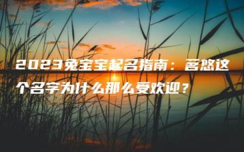 2023兔宝宝起名指南：茗悠这个名字为什么那么受欢迎？