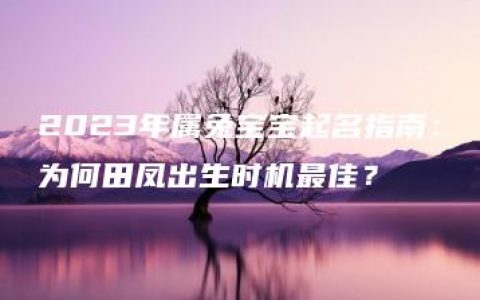 2023年属兔宝宝起名指南：为何田凤出生时机最佳？