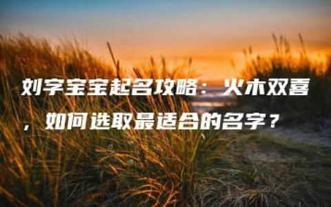 刘字宝宝起名攻略：火木双喜，如何选取最适合的名字？