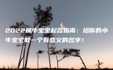 2022属牛宝宝起名指南：给你的小牛宝宝取一个有意义的名字！