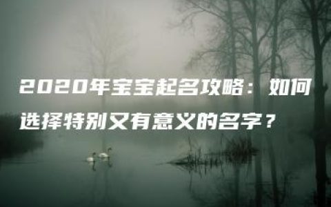 2020年宝宝起名攻略：如何选择特别又有意义的名字？