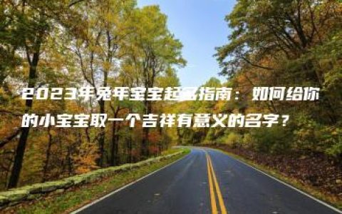 2023年兔年宝宝起名指南：如何给你的小宝宝取一个吉祥有意义的名字？