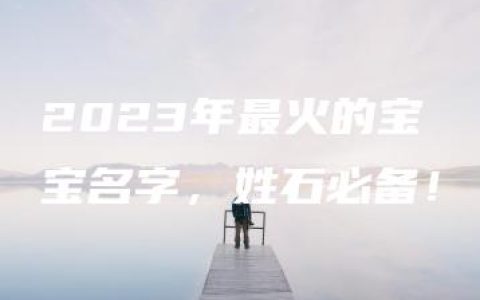 2023年最火的宝宝名字，姓石必备！