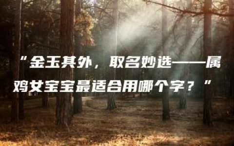 “金玉其外，取名妙选——属鸡女宝宝最适合用哪个字？”