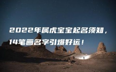 2022年属虎宝宝起名须知，14笔画名字引爆好运！