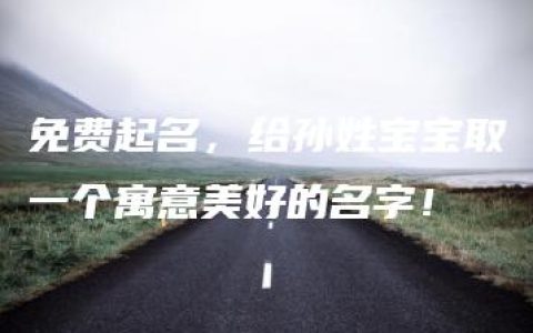 免费起名，给孙姓宝宝取一个寓意美好的名字！