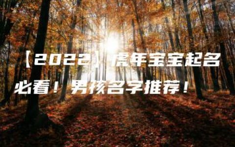 【2022】虎年宝宝起名必看！男孩名字推荐！