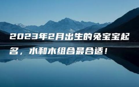 2023年2月出生的兔宝宝起名，水和木组合最合适！