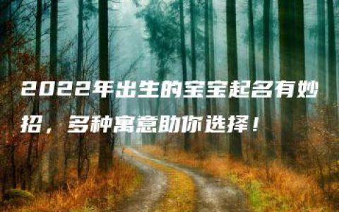 2022年出生的宝宝起名有妙招，多种寓意助你选择！