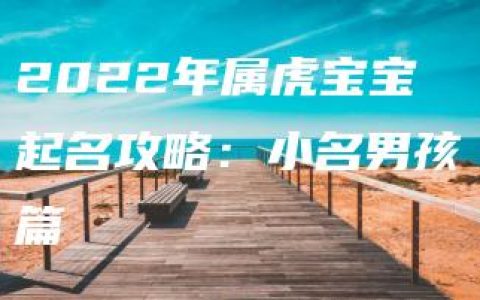 2022年属虎宝宝起名攻略：小名男孩篇