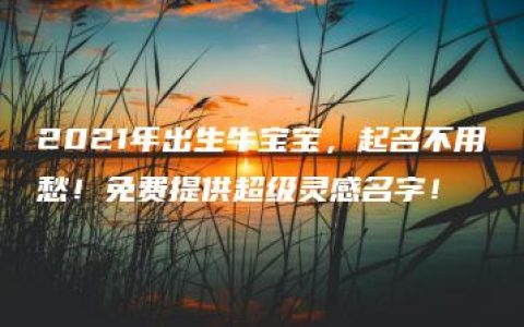 2021年出生牛宝宝，起名不用愁！免费提供超级灵感名字！