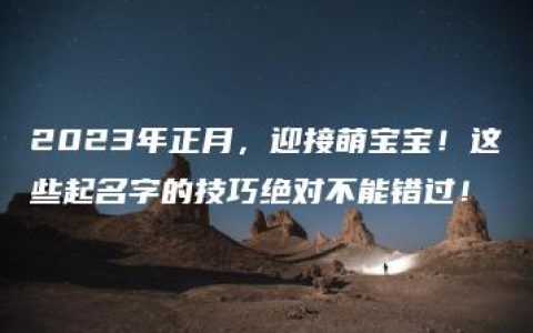 2023年正月，迎接萌宝宝！这些起名字的技巧绝对不能错过！