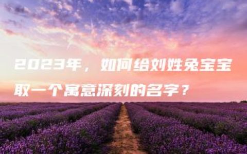 2023年，如何给刘姓兔宝宝取一个寓意深刻的名字？