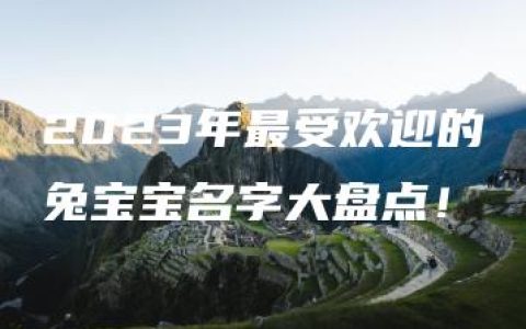 2023年最受欢迎的兔宝宝名字大盘点！