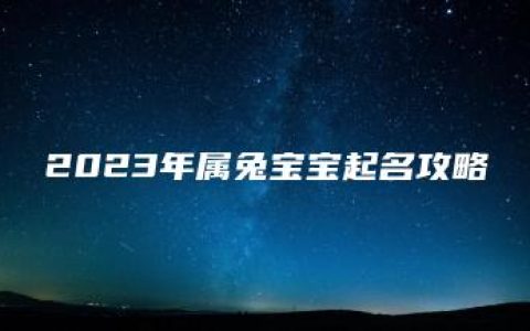 2023年属兔宝宝起名攻略