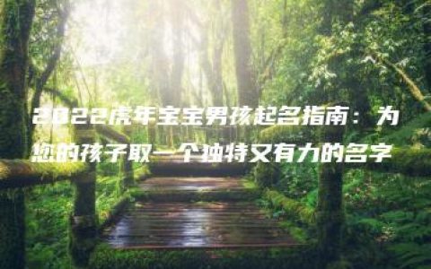 2022虎年宝宝男孩起名指南：为您的孩子取一个独特又有力的名字