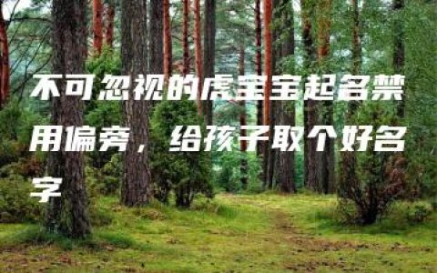 不可忽视的虎宝宝起名禁用偏旁，给孩子取个好名字