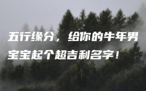 五行缘分，给你的牛年男宝宝起个超吉利名字！