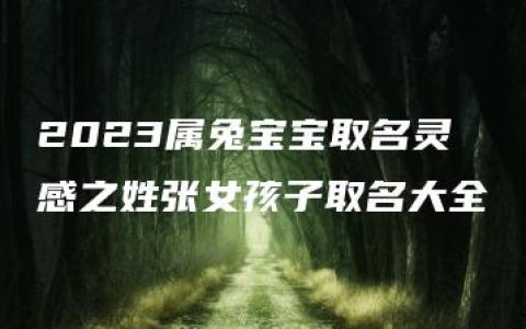 2023属兔宝宝取名灵感之姓张女孩子取名大全