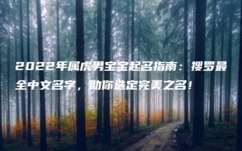 2022年属虎男宝宝起名指南：搜罗最全中文名字，助你选定完美之名！