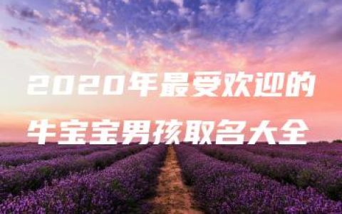 2020年最受欢迎的牛宝宝男孩取名大全