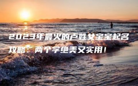 2023年最火的卢姓女宝宝起名攻略：两个字绝美又实用！