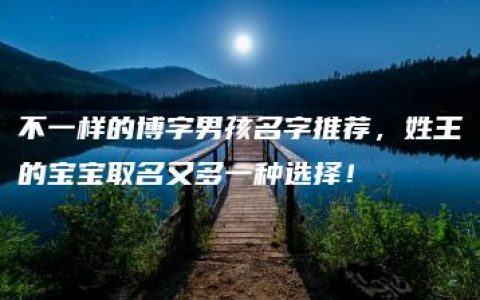 不一样的博字男孩名字推荐，姓王的宝宝取名又多一种选择！