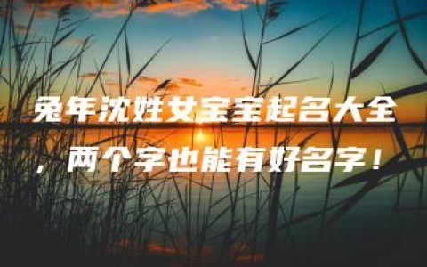 兔年沈姓女宝宝起名大全，两个字也能有好名字！