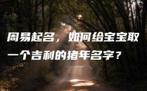 周易起名，如何给宝宝取一个吉利的猪年名字？