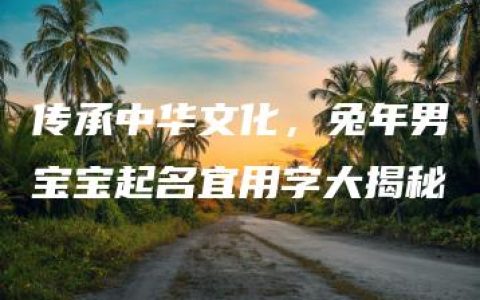 传承中华文化，兔年男宝宝起名宜用字大揭秘