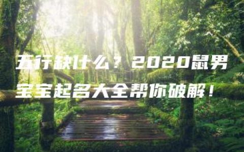 五行缺什么？2020鼠男宝宝起名大全帮你破解！