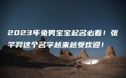 2023年兔男宝宝起名必看！张芊羿这个名字越来越受欢迎！