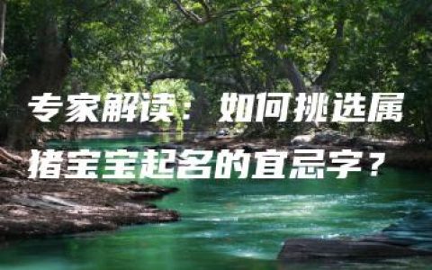 专家解读：如何挑选属猪宝宝起名的宜忌字？