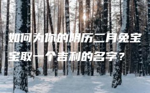 如何为你的阴历二月兔宝宝取一个吉利的名字？