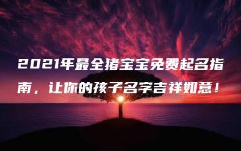 2021年最全猪宝宝免费起名指南，让你的孩子名字吉祥如意！