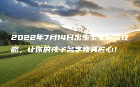 2022年7月14日出生宝宝起名攻略，让你的孩子名字独具匠心！