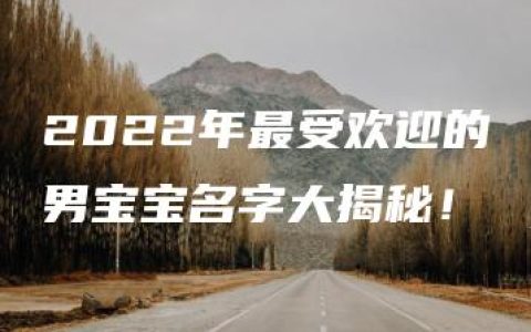 2022年最受欢迎的男宝宝名字大揭秘！