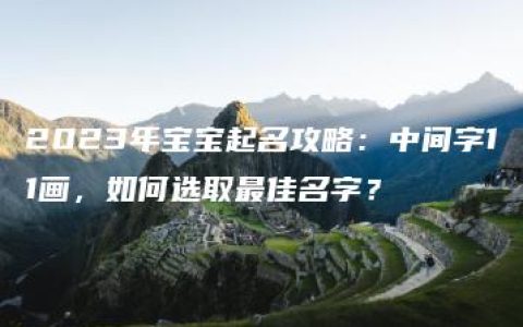 2023年宝宝起名攻略：中间字11画，如何选取最佳名字？