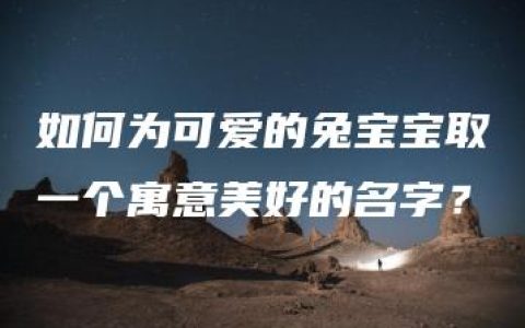 如何为可爱的兔宝宝取一个寓意美好的名字？