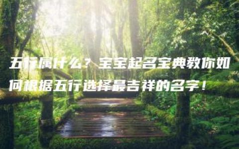 五行属什么？宝宝起名宝典教你如何根据五行选择最吉祥的名字！