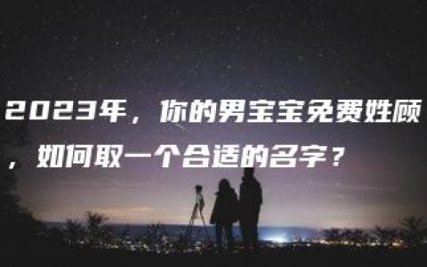 2023年，你的男宝宝免费姓顾，如何取一个合适的名字？