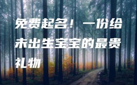 免费起名！一份给未出生宝宝的最贵礼物