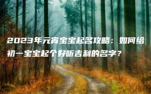 2023年元宵宝宝起名攻略：如何给初一宝宝起个好听吉利的名字？